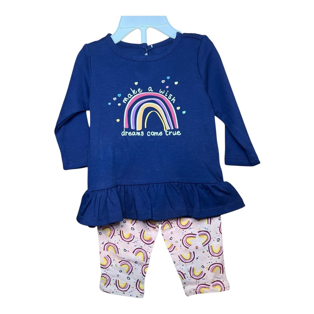 Little Wonders Baby Girl Outfit Rainbow Unicorn Top‎ Leggings NB
